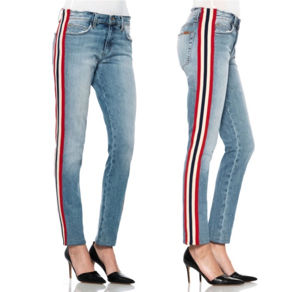 side striped skinny jeans